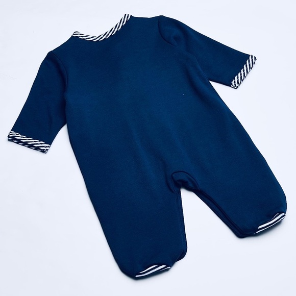 Little Me “Sailboats” Footed One-Piece and Coordinating Hat Set, Size 3M - Picture 3 of 7